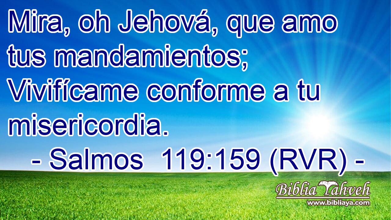 Mira, oh Jehová, que amo tus mandamientos; Vivifícame conforme a tu misericordia.