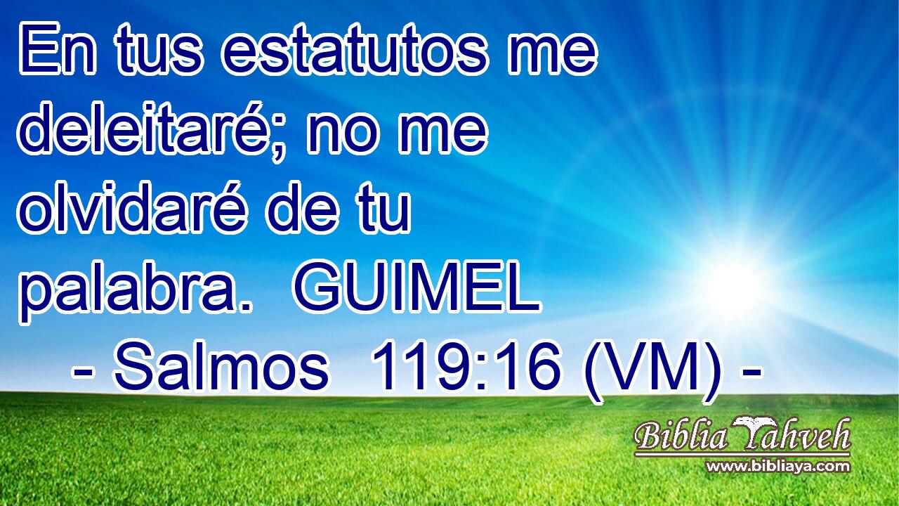  En tus estatutos me deleitaré; no me olvidaré de tu palabra.  GUIMEL 