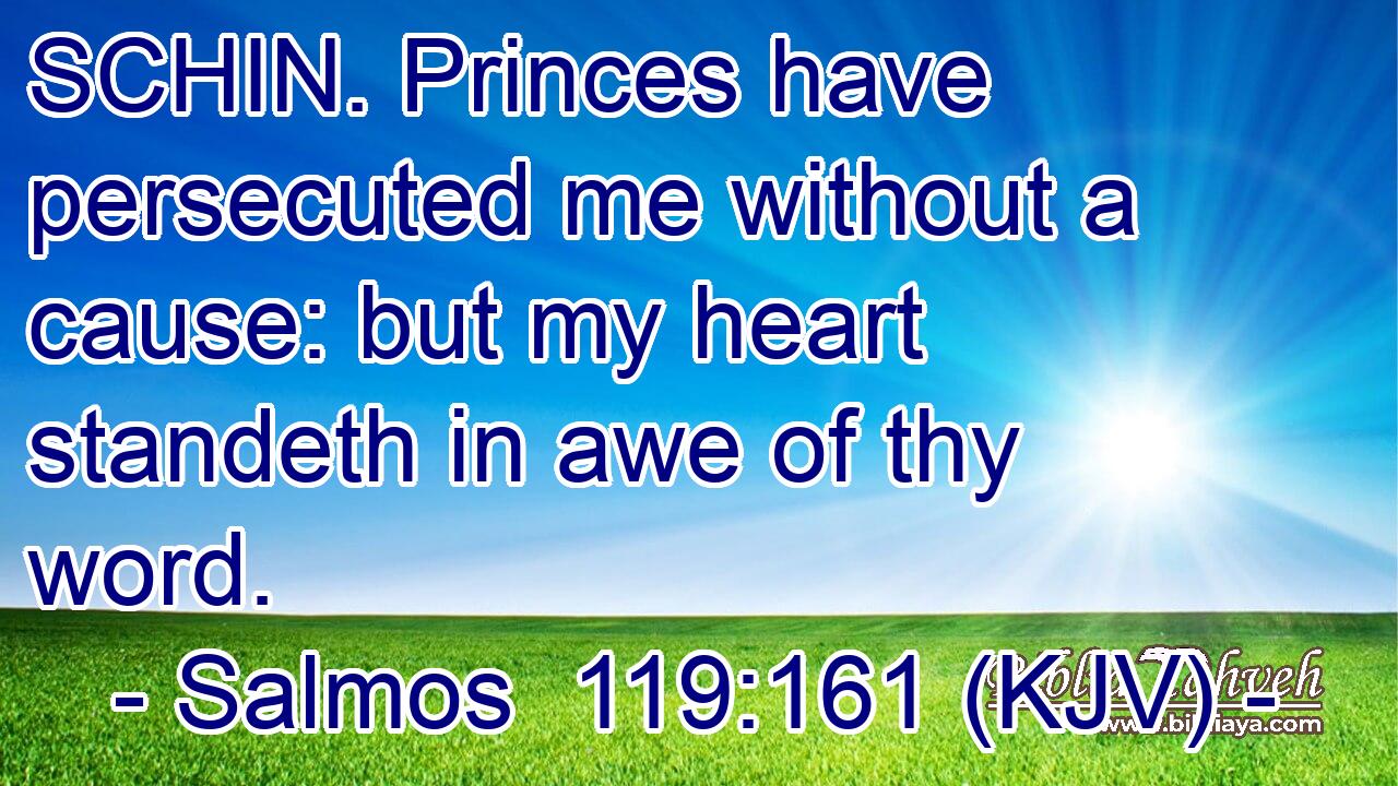 SCHIN. Princes have persecuted me without a cause: but my heart standeth in awe of thy word.