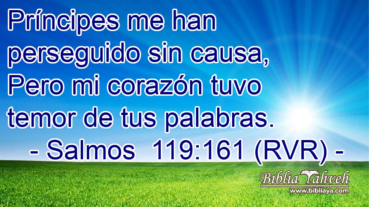 Príncipes me han perseguido sin causa, Pero mi corazón tuvo temor de tus palabras.