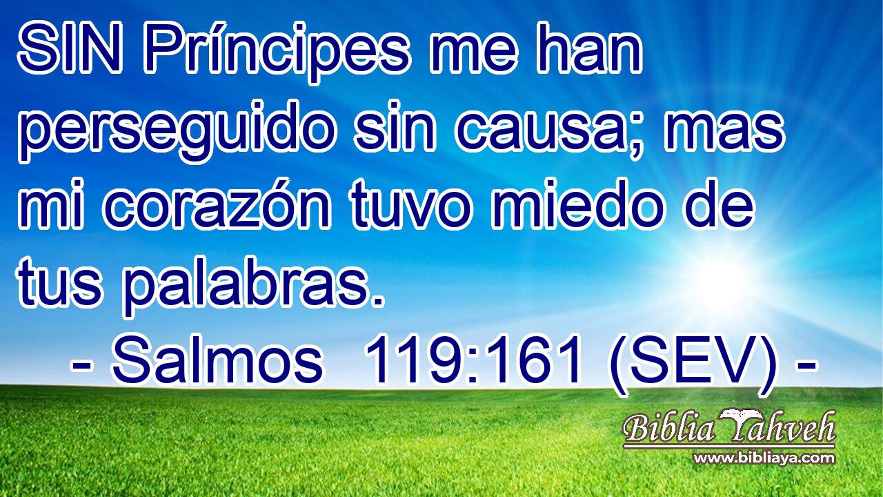 SIN Príncipes me han perseguido sin causa; mas mi corazón tuvo miedo de tus palabras.