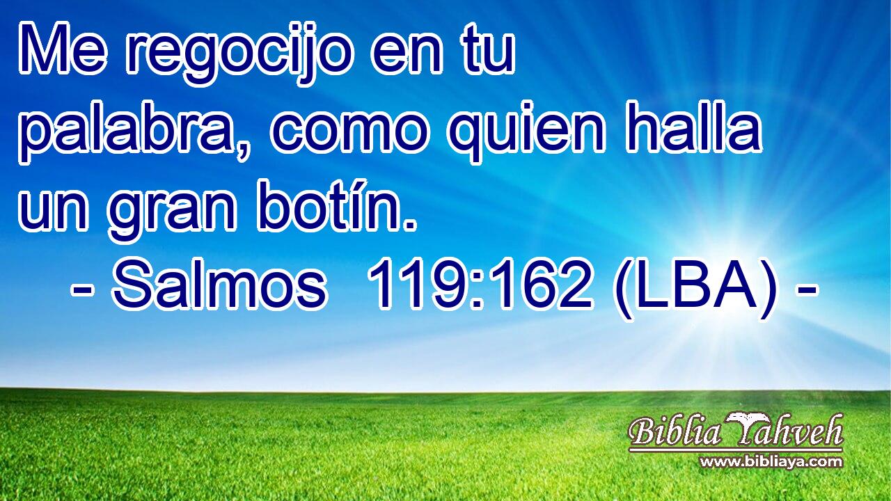 Me regocijo en tu palabra, como quien halla un gran botín.