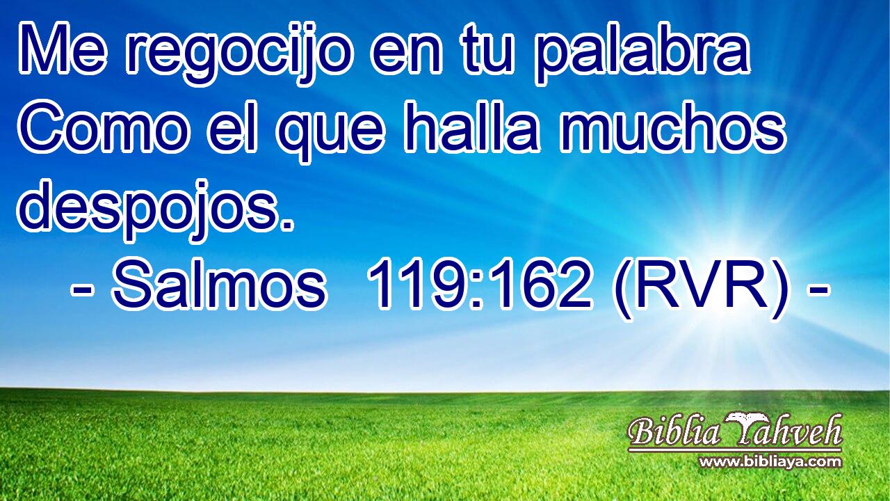 Me regocijo en tu palabra Como el que halla muchos despojos.