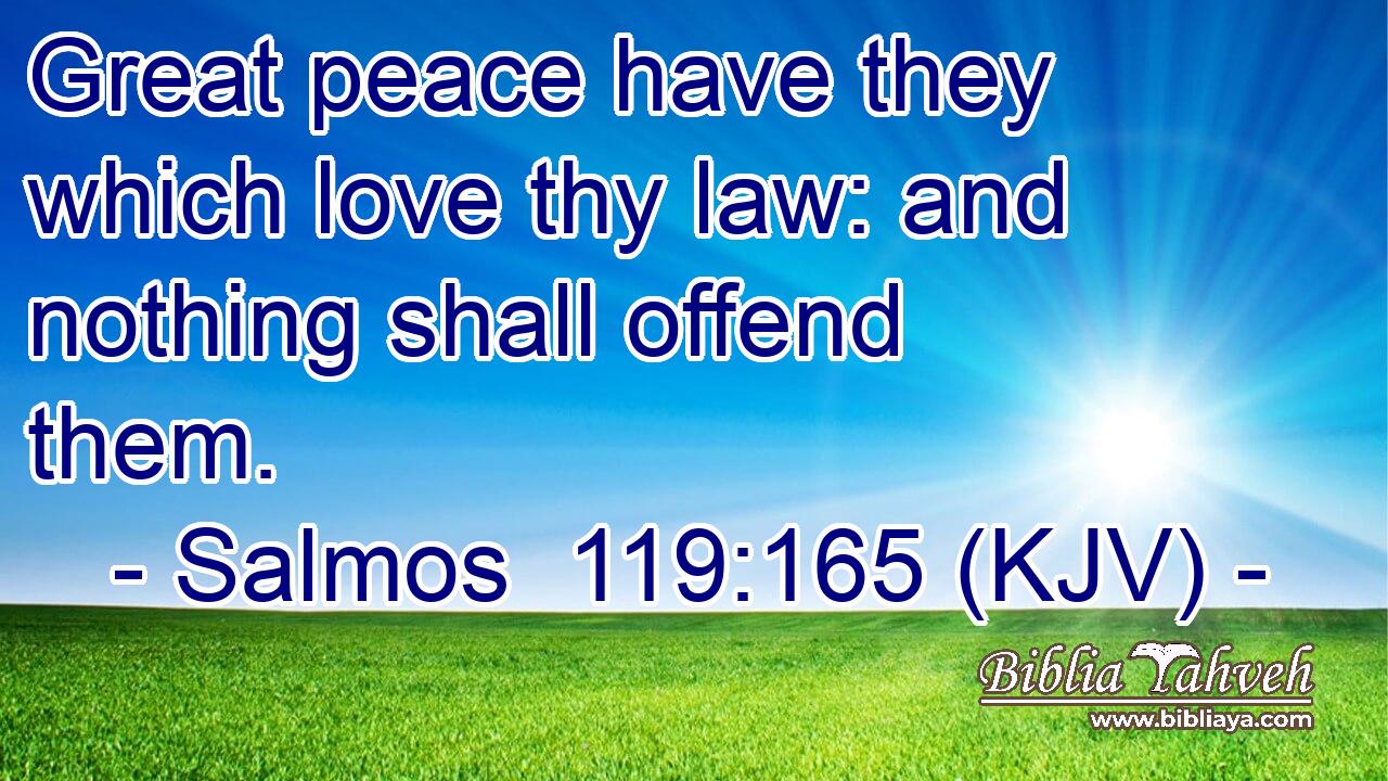 Great peace have they which love thy law: and nothing shall offend them.