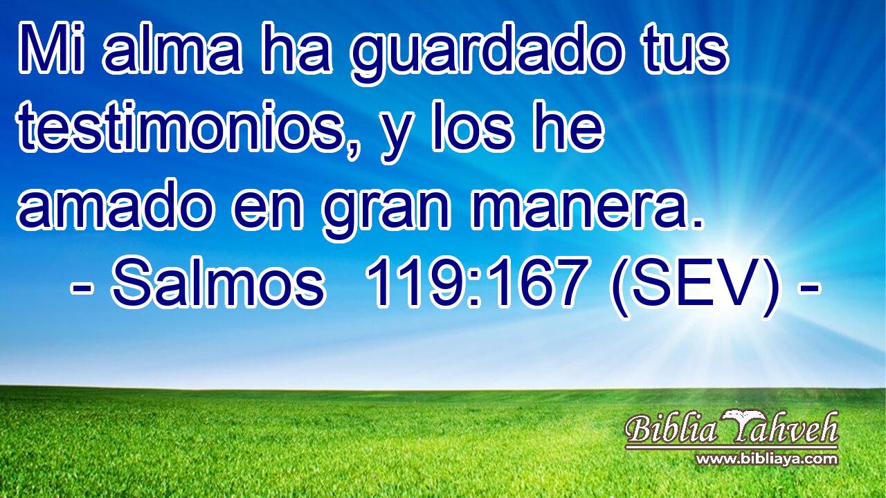 Mi alma ha guardado tus testimonios, y los he amado en gran manera.