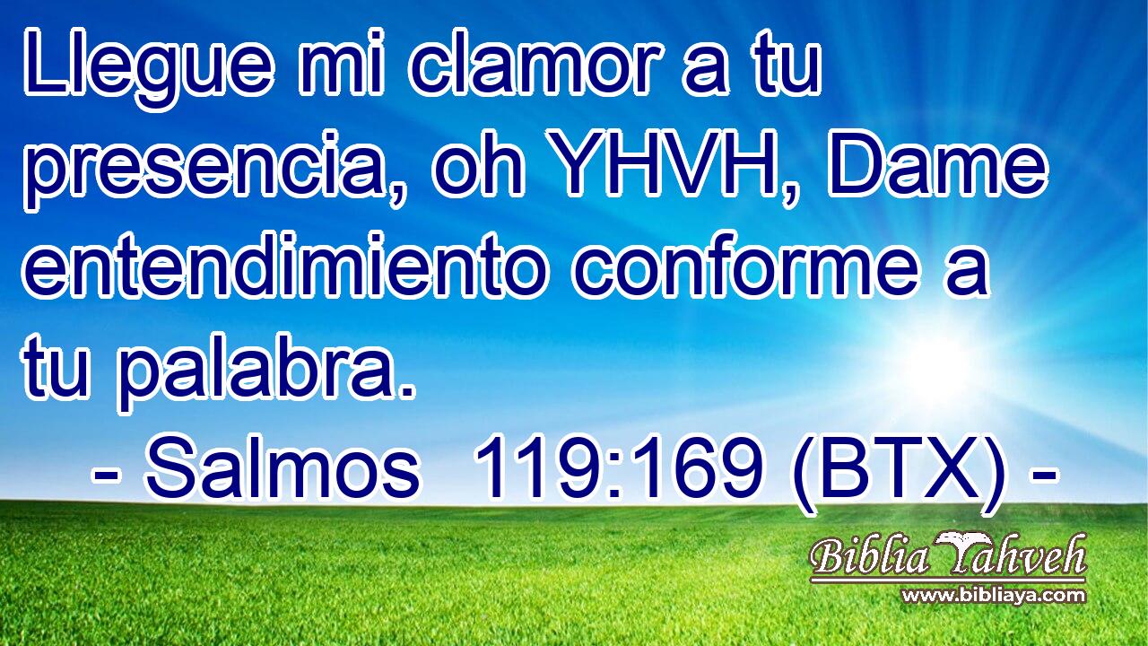 Llegue mi clamor a tu presencia, oh YHVH, Dame entendimiento conforme a tu palabra.