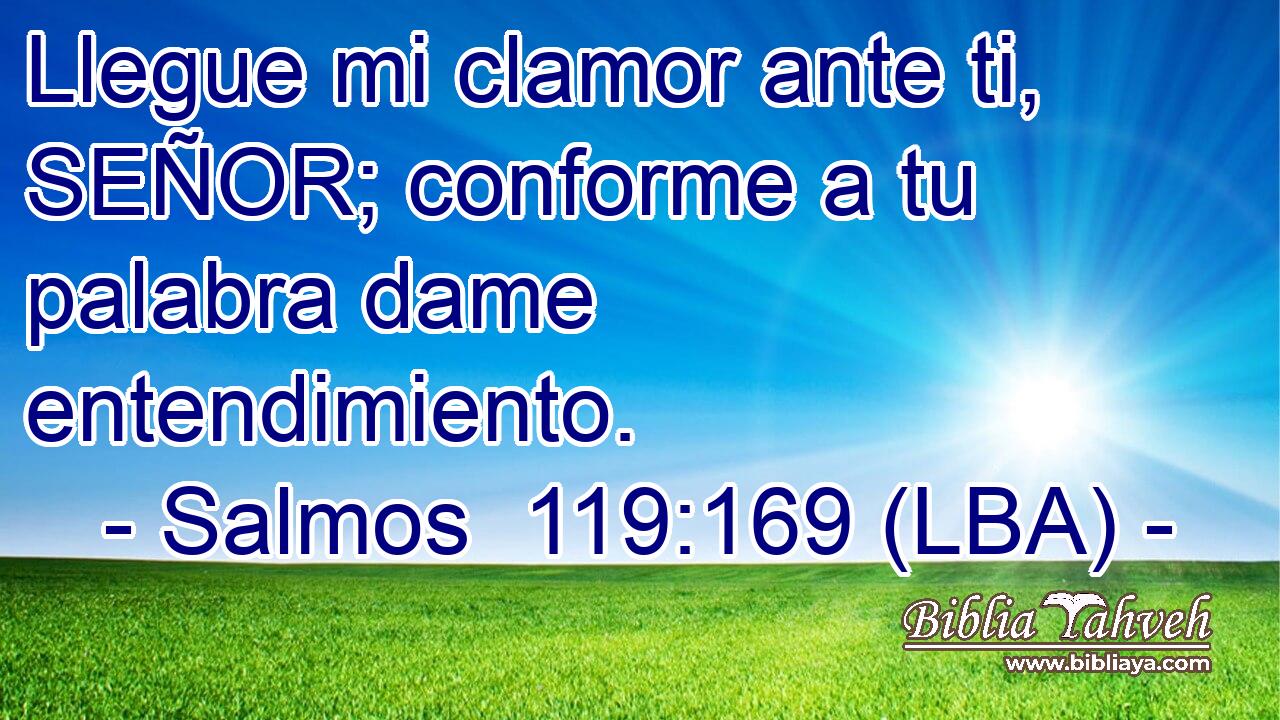 Llegue mi clamor ante ti, SEÑOR; conforme a tu palabra dame entendimiento.