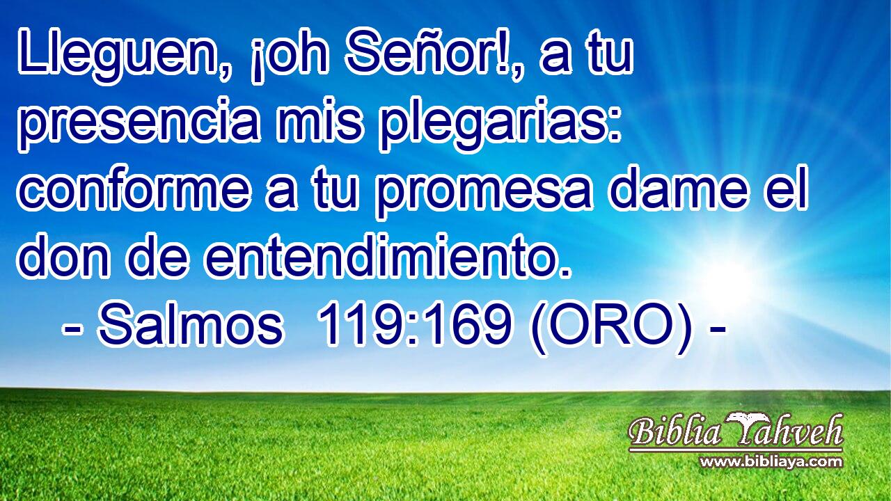  Lleguen, ¡oh Señor!, a tu presencia mis plegarias: conforme a tu promesa dame el don de entendimiento. 