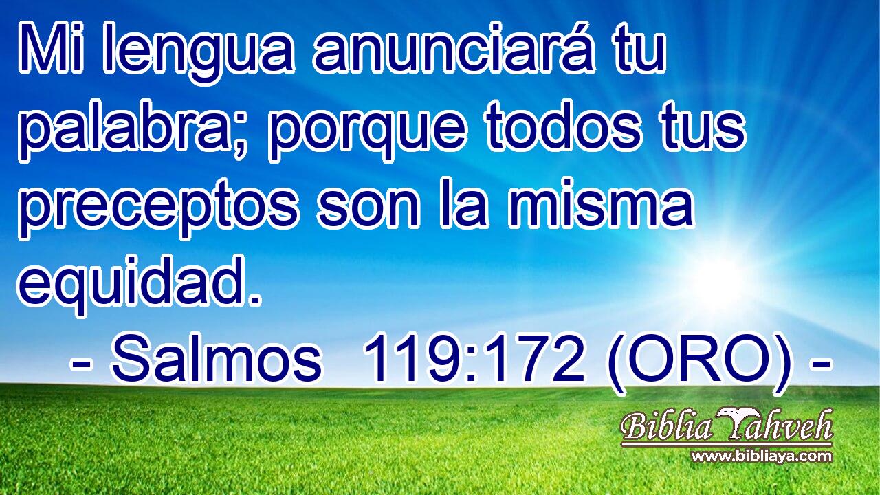  Mi lengua anunciará tu palabra; porque todos tus preceptos son la misma equidad. 