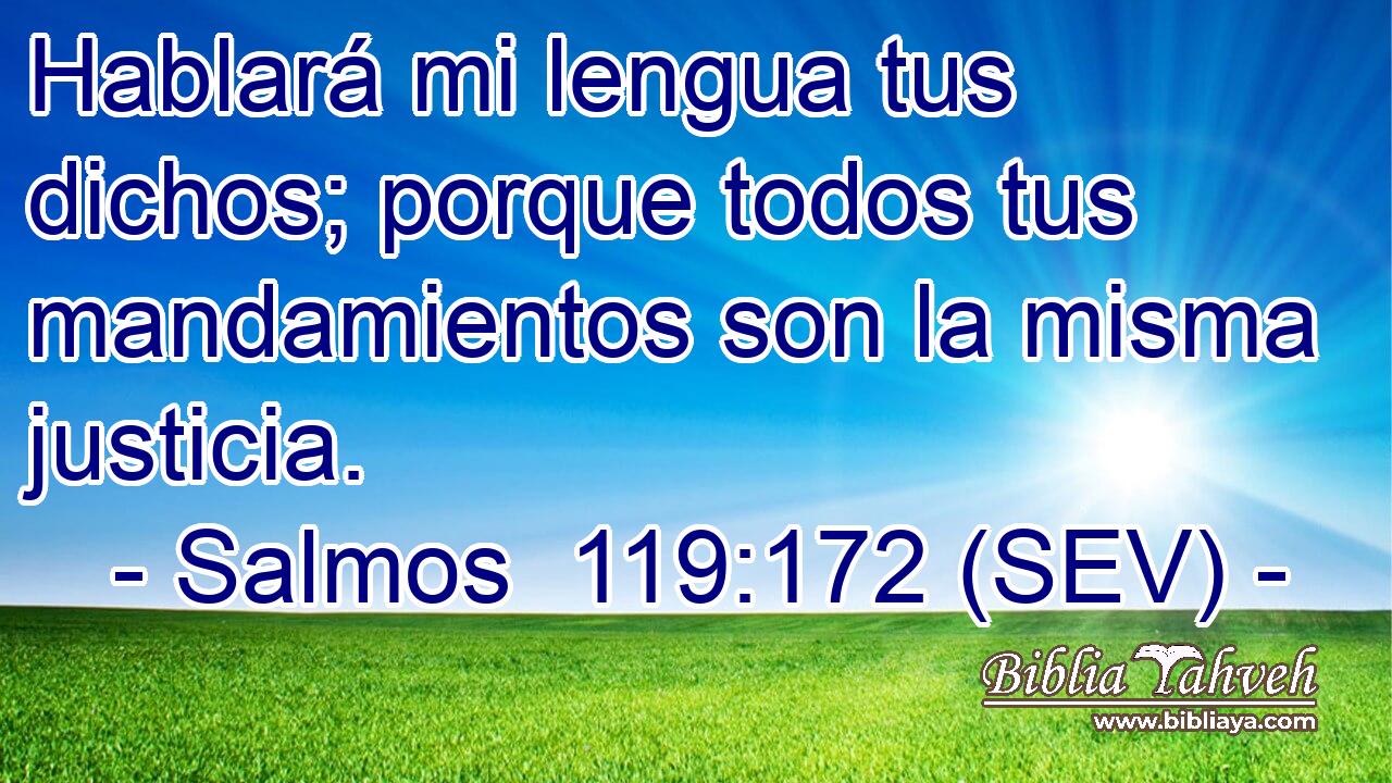 Hablará mi lengua tus dichos; porque todos tus mandamientos son la misma justicia.