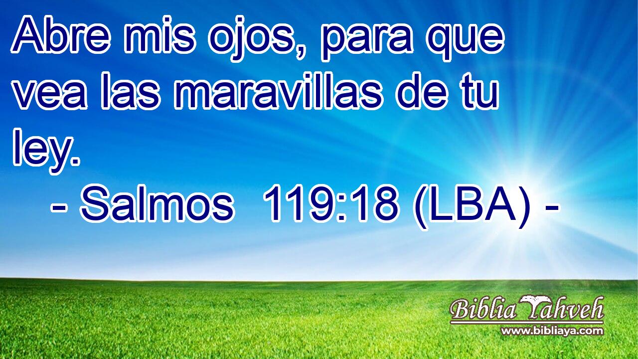 Abre mis ojos, para que vea las maravillas de tu ley.