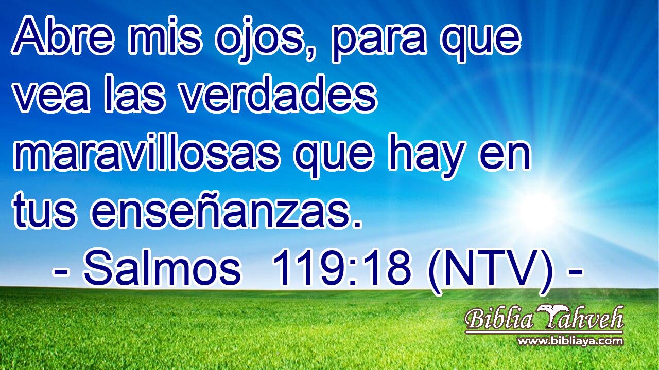 Abre mis ojos, para que vea las verdades maravillosas que hay en tus enseñanzas.