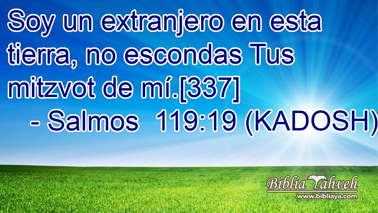  Soy un extranjero en esta tierra, no escondas Tus mitzvot de mí.[337] 