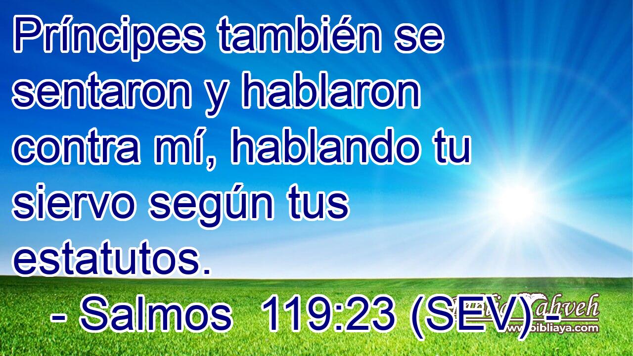 Príncipes también se sentaron y hablaron contra mí, hablando tu siervo según tus estatutos.