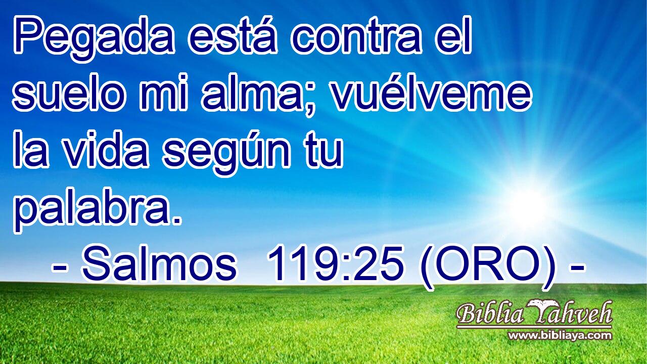  Pegada está contra el suelo mi alma; vuélveme la vida según tu palabra. 