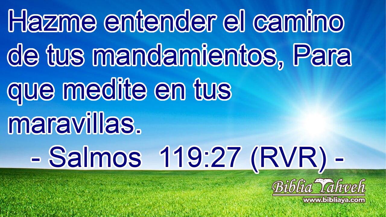 Hazme entender el camino de tus mandamientos, Para que medite en tus maravillas.