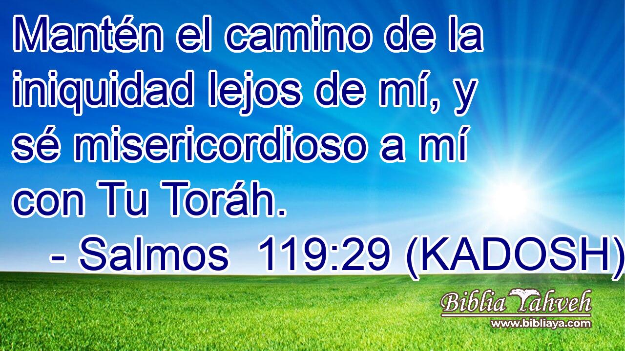  Mantén el camino de la iniquidad lejos de mí, y sé misericordioso a mí con Tu Toráh. 