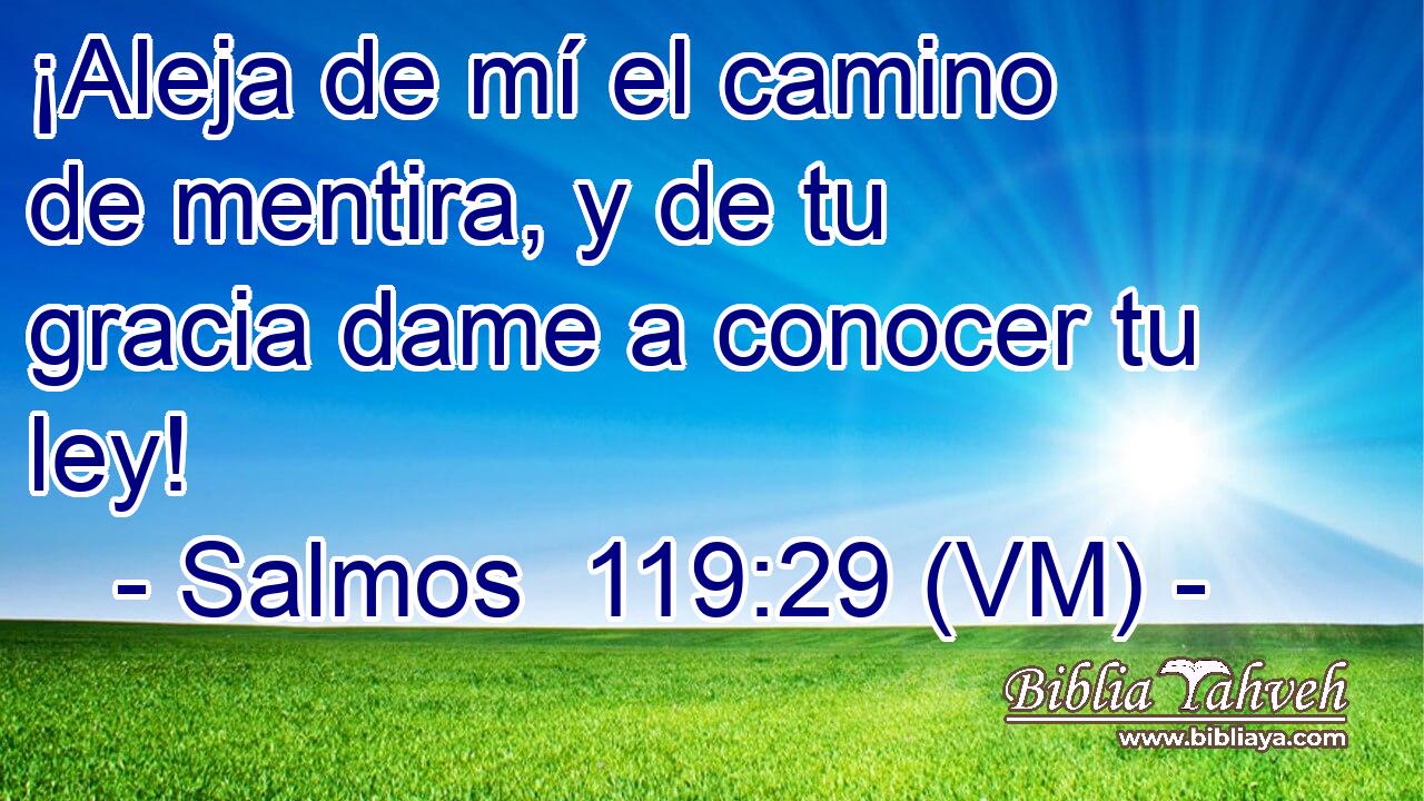  ¡Aleja de mí el camino de mentira, y de tu gracia dame a conocer tu ley! 