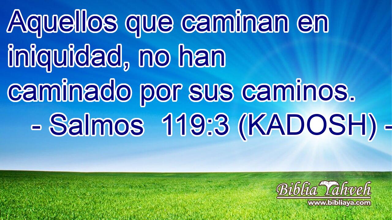  Aquellos que caminan en iniquidad, no han caminado por sus caminos. 
