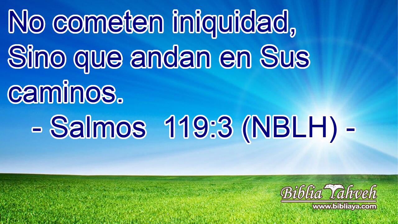  No cometen iniquidad, Sino que andan en Sus caminos. 