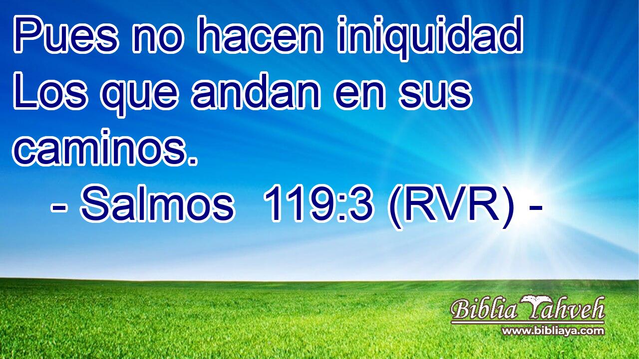 Pues no hacen iniquidad Los que andan en sus caminos.