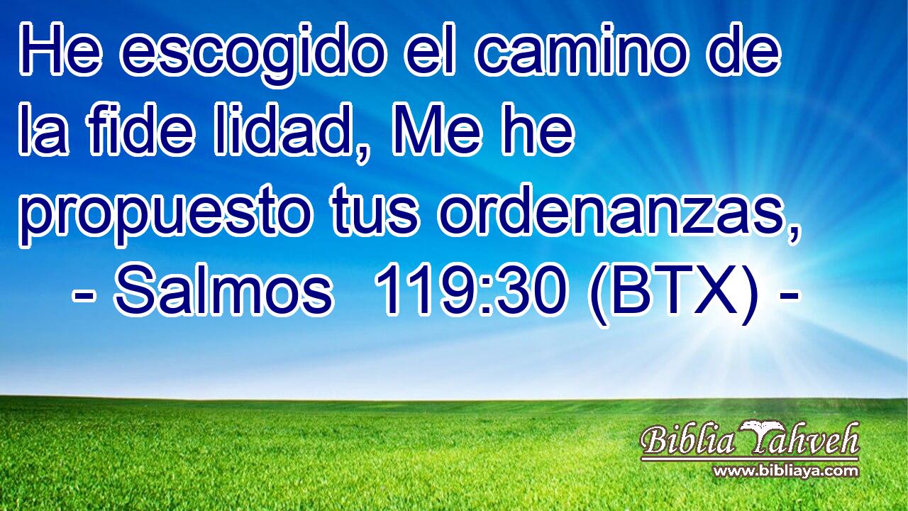 He escogido el camino de la fide lidad, Me he propuesto tus ordenanzas,