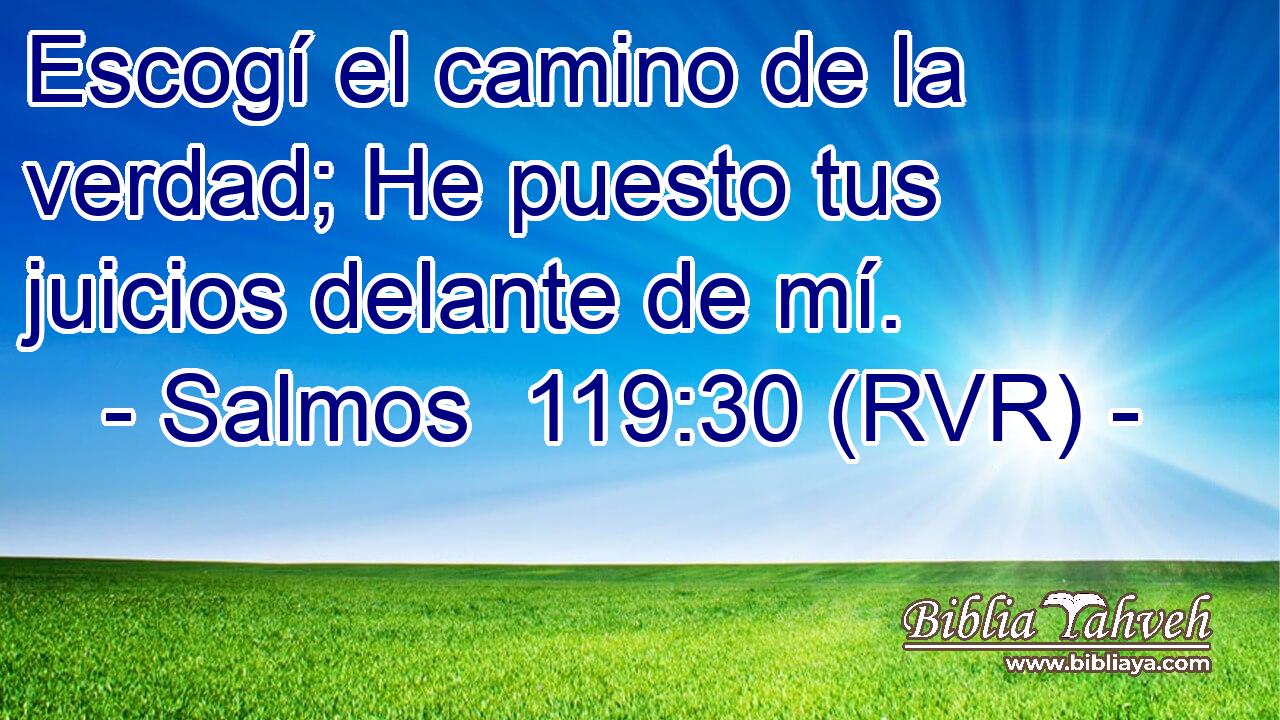 Escogí el camino de la verdad; He puesto tus juicios delante de mí.
