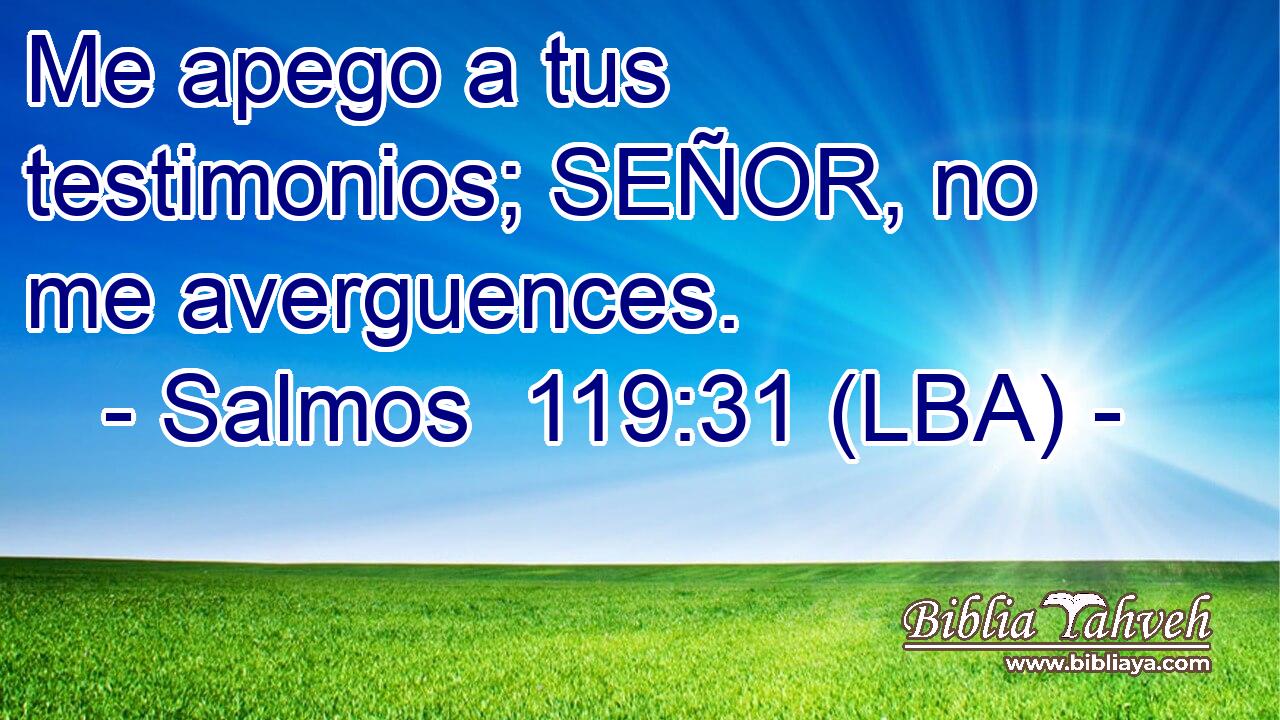 Me apego a tus testimonios; SEÑOR, no me averguences.