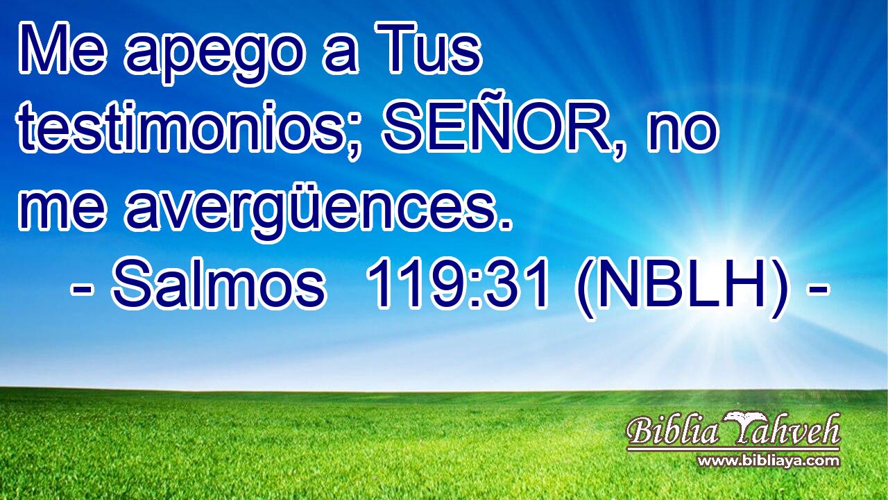  Me apego a Tus testimonios; SEÑOR, no me avergüences. 