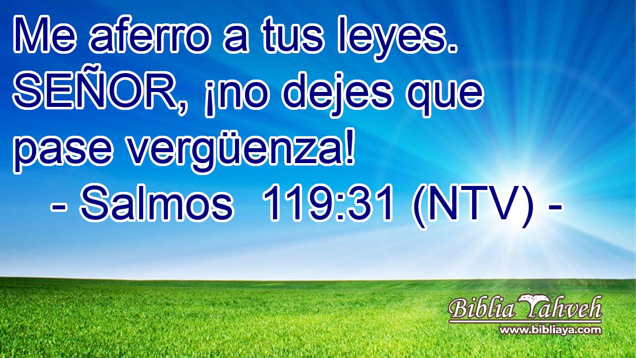 Me aferro a tus leyes. SEÑOR, ¡no dejes que pase vergüenza!