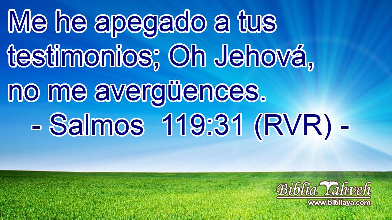 Me he apegado a tus testimonios; Oh Jehová, no me avergüences.