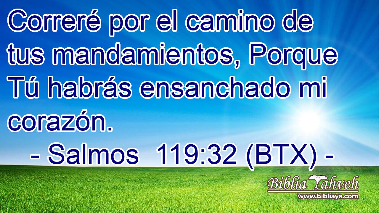 Correré por el camino de tus mandamientos, Porque Tú habrás ensanchado mi corazón.