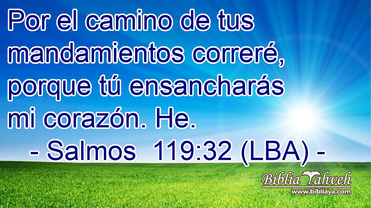 Por el camino de tus mandamientos correré, porque tú ensancharás mi corazón. He.