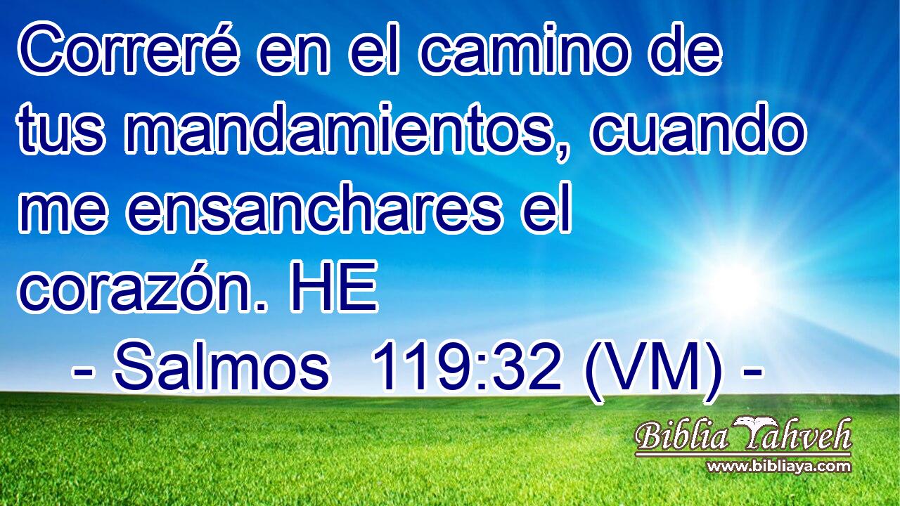  Correré en el camino de tus mandamientos, cuando me ensanchares el corazón. HE 