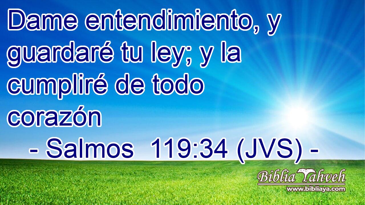Dame entendimiento, y guardaré tu ley; y la cumpliré de todo corazón
