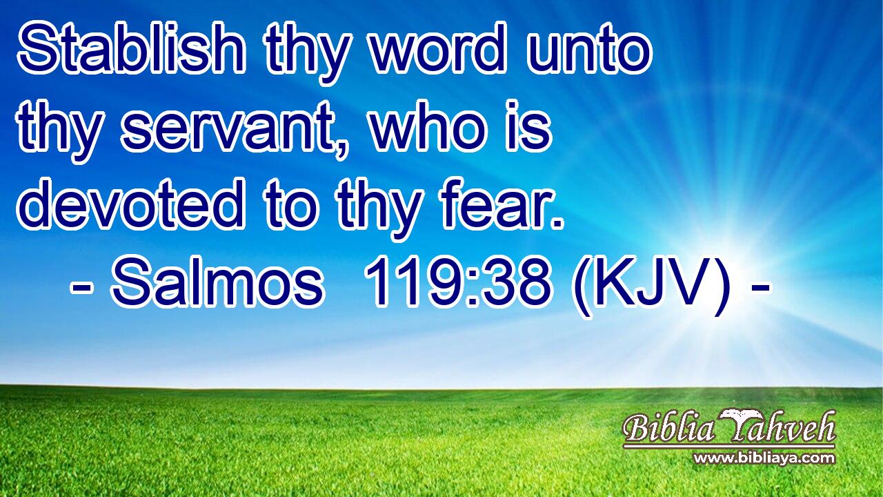 Stablish thy word unto thy servant, who is devoted to thy fear.