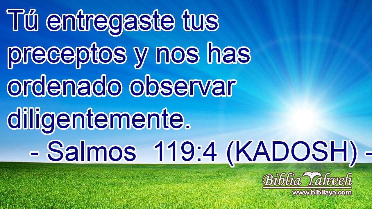  Tú entregaste tus preceptos y nos has ordenado observar diligentemente. 