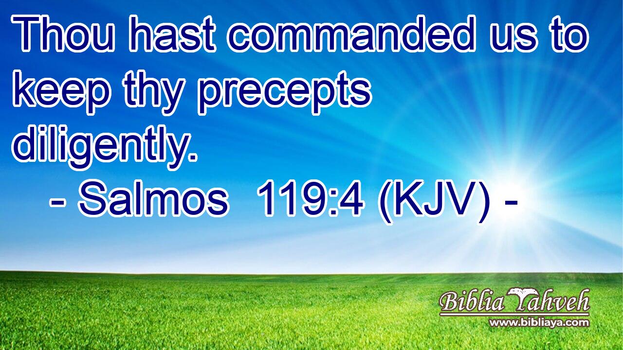 Thou hast commanded us to keep thy precepts diligently.