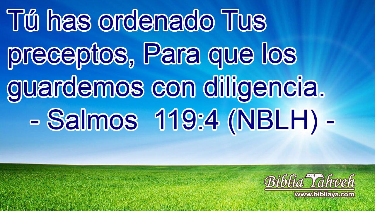  Tú has ordenado Tus preceptos, Para que los guardemos con diligencia. 