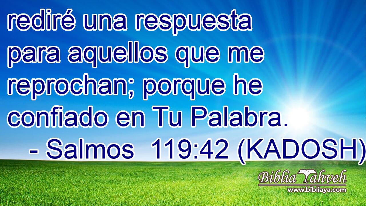  rediré una respuesta para aquellos que me reprochan; porque he confiado en Tu Palabra. 