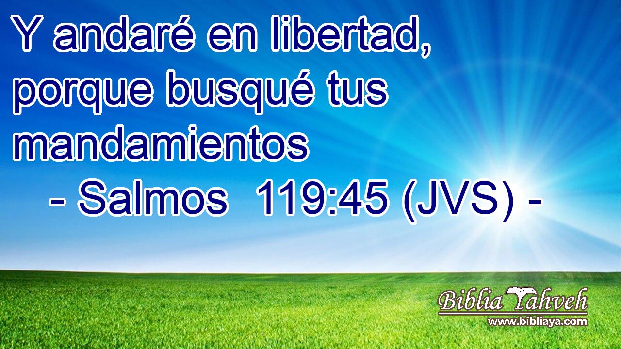 Y andaré en libertad, porque busqué tus mandamientos