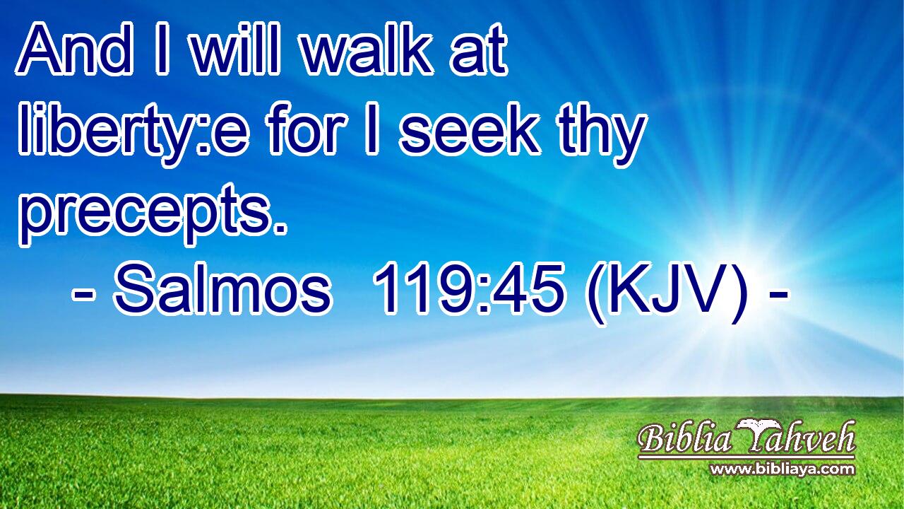 And I will walk at liberty:e for I seek thy precepts.