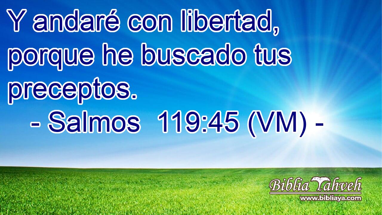  Y andaré con libertad, porque he buscado tus preceptos. 