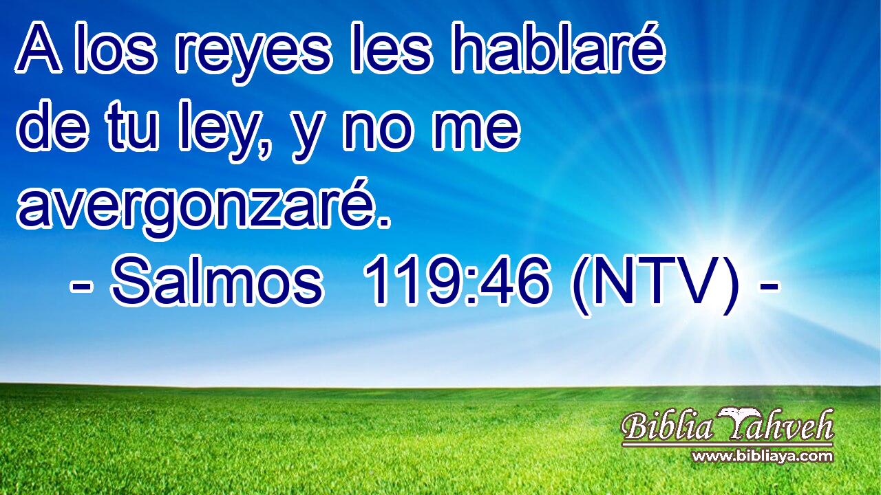 A los reyes les hablaré de tu ley, y no me avergonzaré.