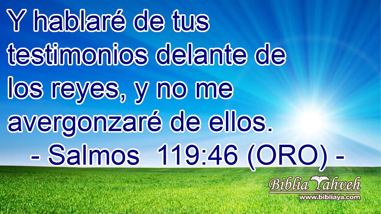  Y hablaré de tus testimonios delante de los reyes, y no me avergonzaré de ellos. 
