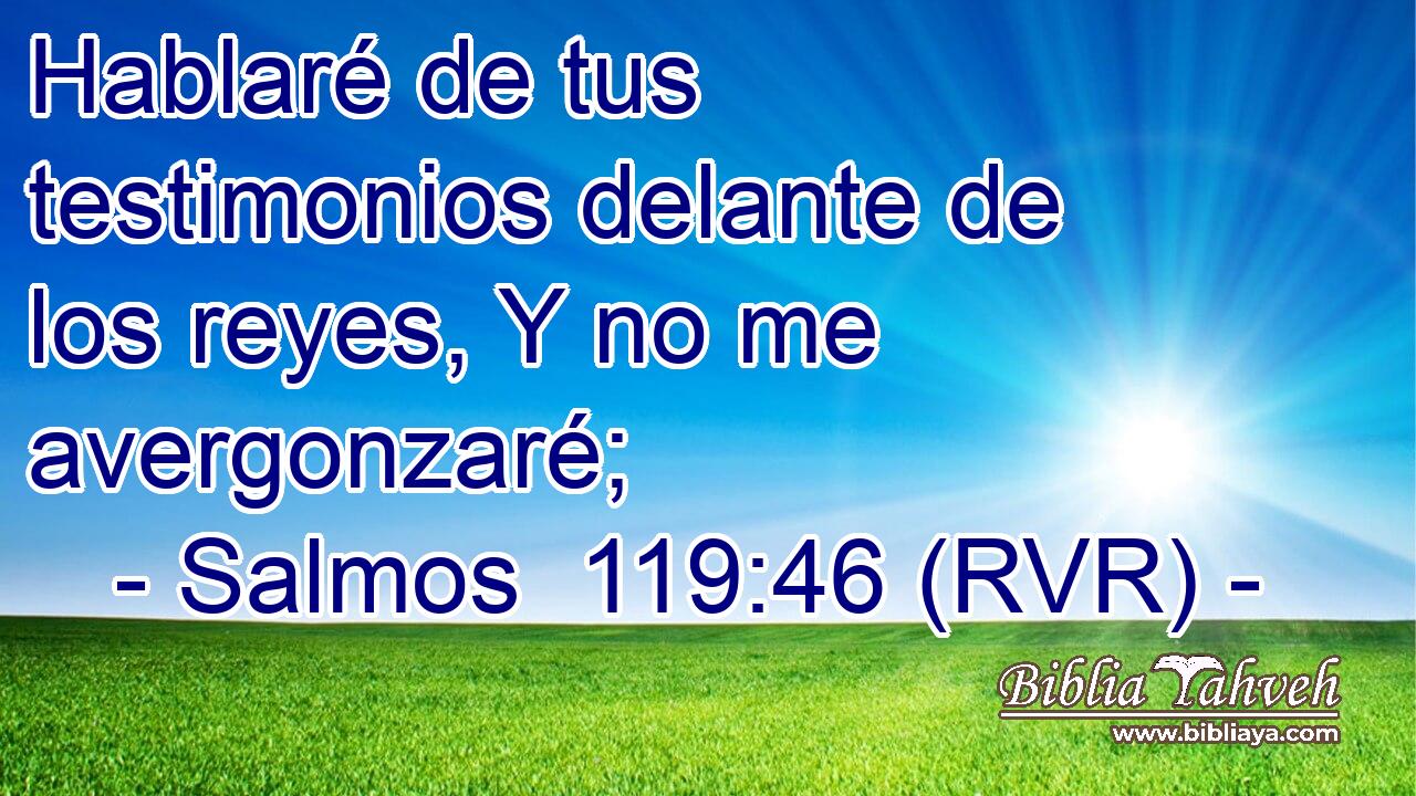 Hablaré de tus testimonios delante de los reyes, Y no me avergonzaré;