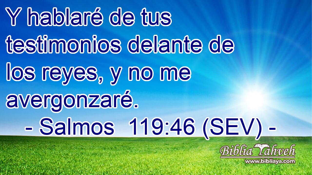Y hablaré de tus testimonios delante de los reyes, y no me avergonzaré.