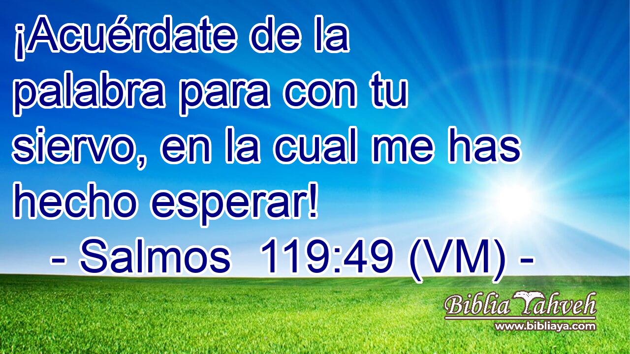  ¡Acuérdate de la palabra para con tu siervo, en la cual me has hecho esperar! 