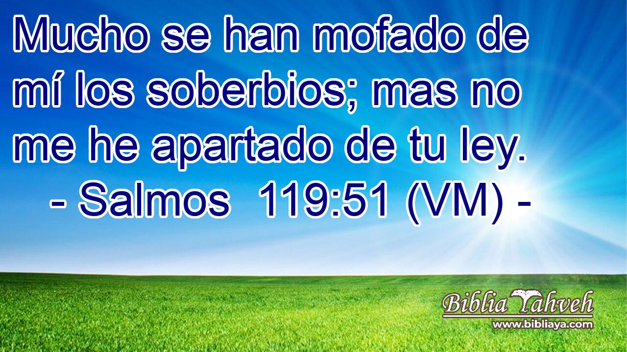  Mucho se han mofado de mí los soberbios; mas no me he apartado de tu ley. 