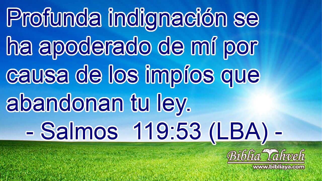 Profunda indignación se ha apoderado de mí por causa de los impíos que abandonan tu ley.